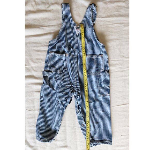 OshKosh Baby Knit-Like Denim Hickory Stripe Overall. - Picture 3 of 6